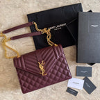 YSL  Envelope Medium Bag In Mix Matelasse Grain  De Poudre Embossed Leather
