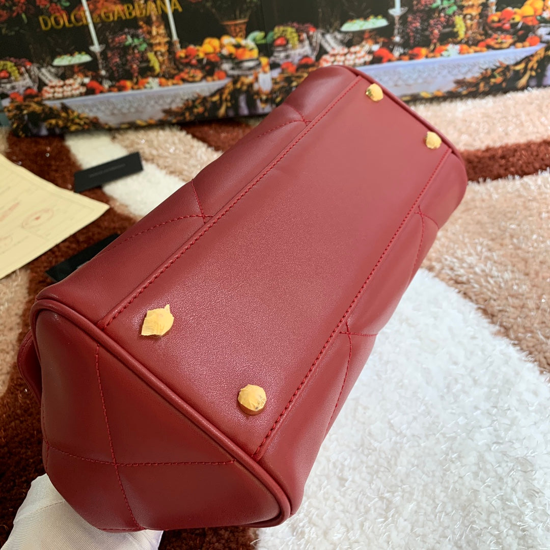 Dolce and Gabbana Medium Sicily Bag In Aria Matelasse  Calfskin