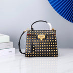 Valentino Garavani Small Rockstud Alcove Grainy Calfskin Bag