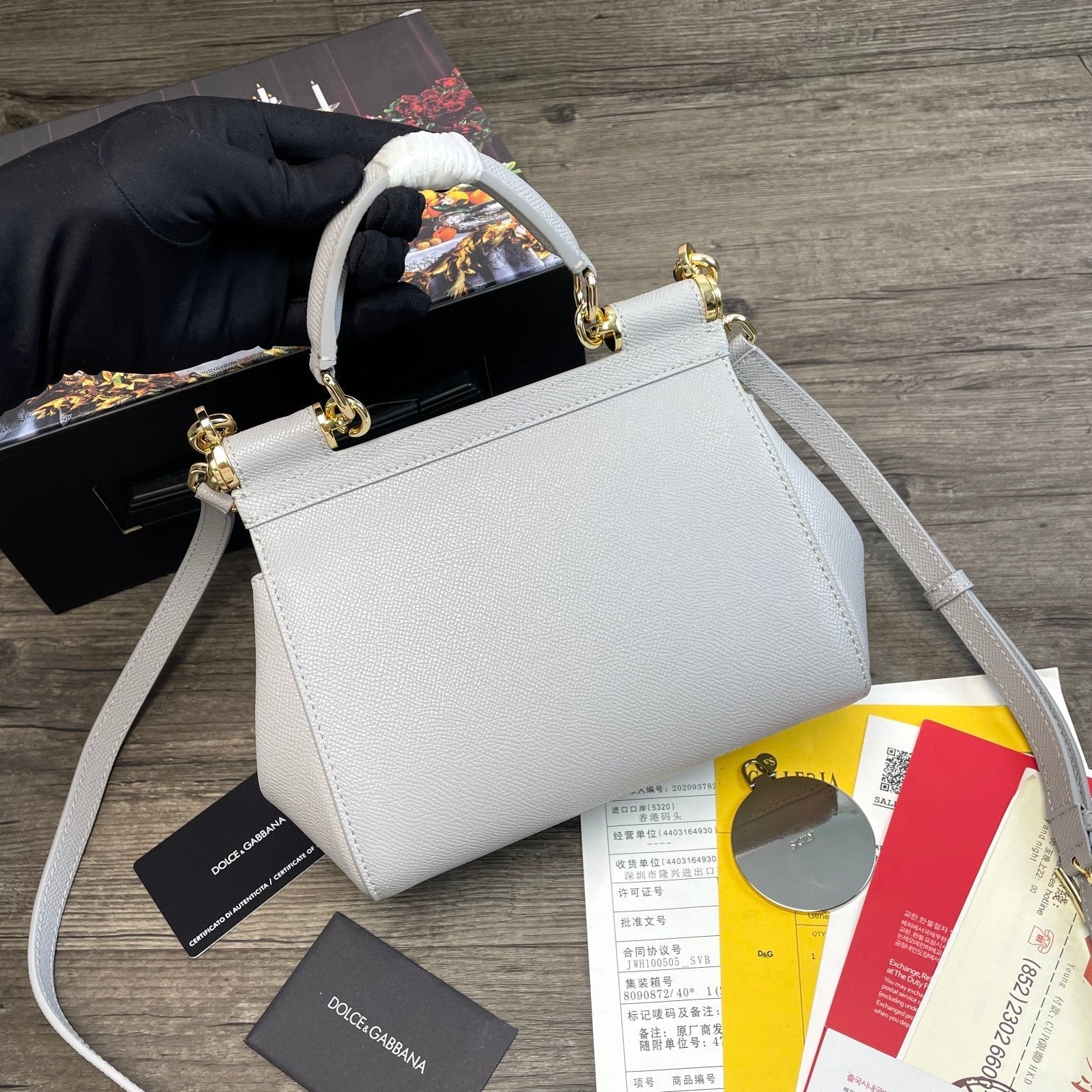 Dolce and Gabbana Small Dauphine Leather Regular Sicily Bag