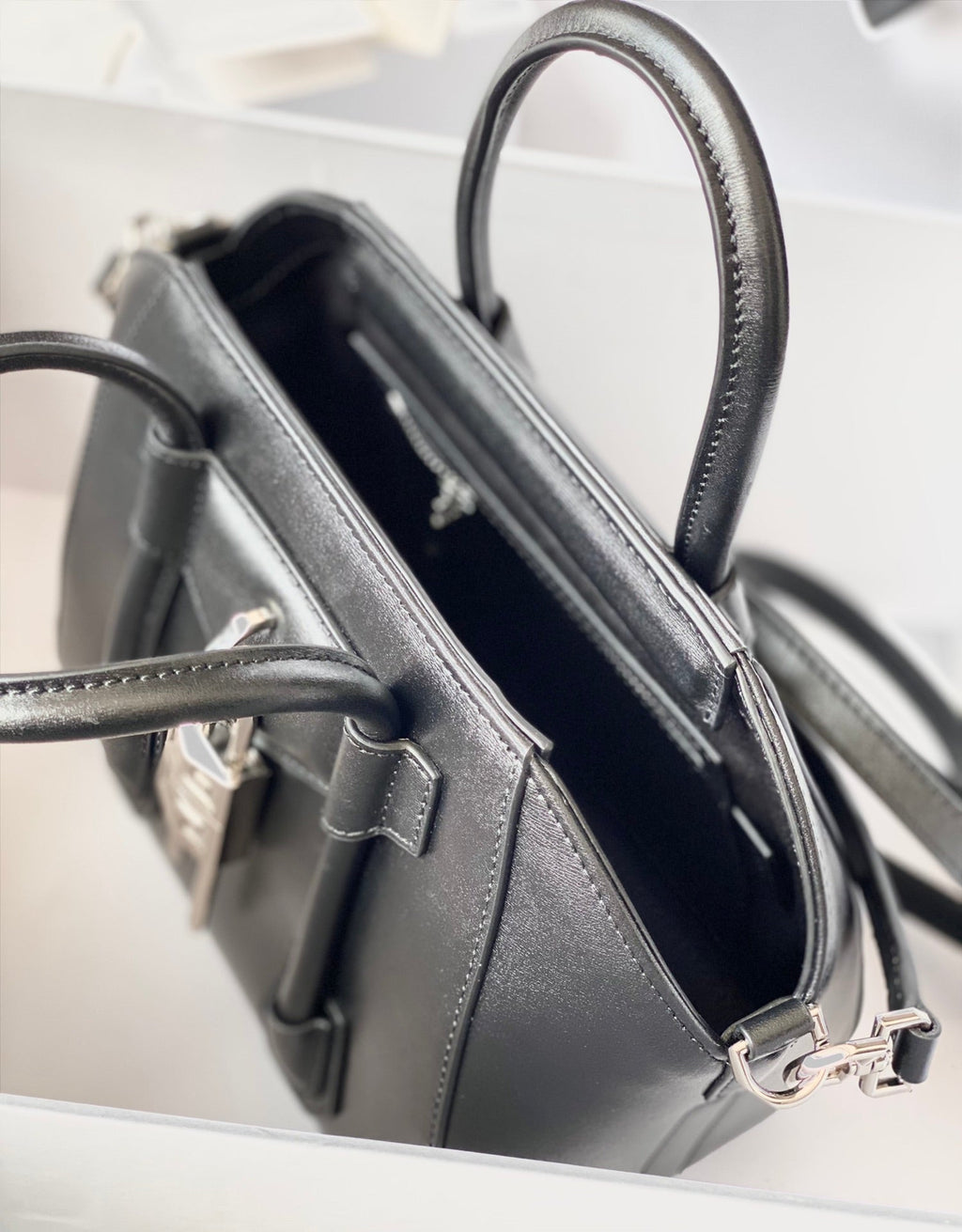 Givenchy Mini Antigona Lock Bag In Box Leather