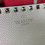 Valentino Garavani Rockstud Calfskin Grainy Tote Bag