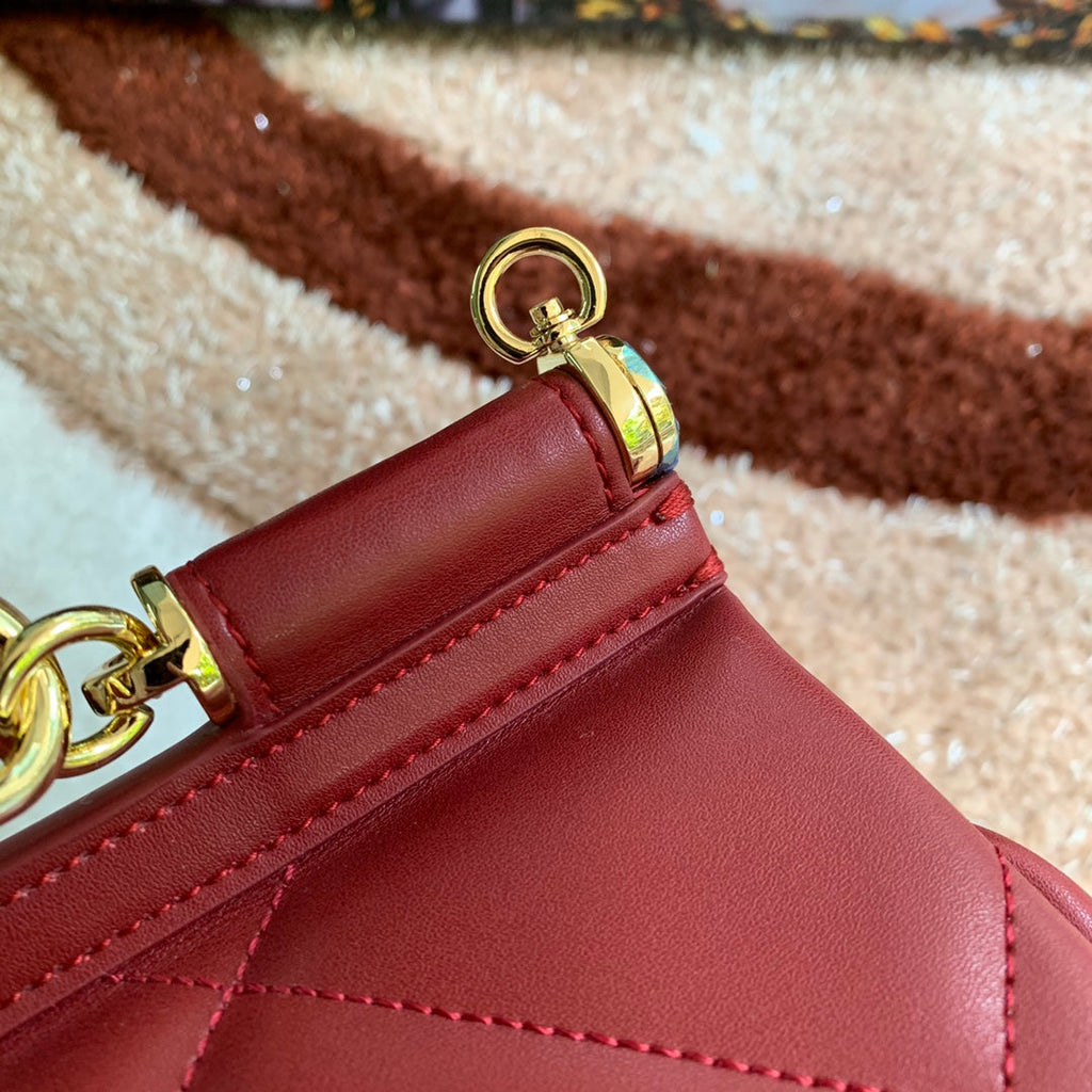Dolce and Gabbana Medium Sicily Bag In Aria Matelasse  Calfskin
