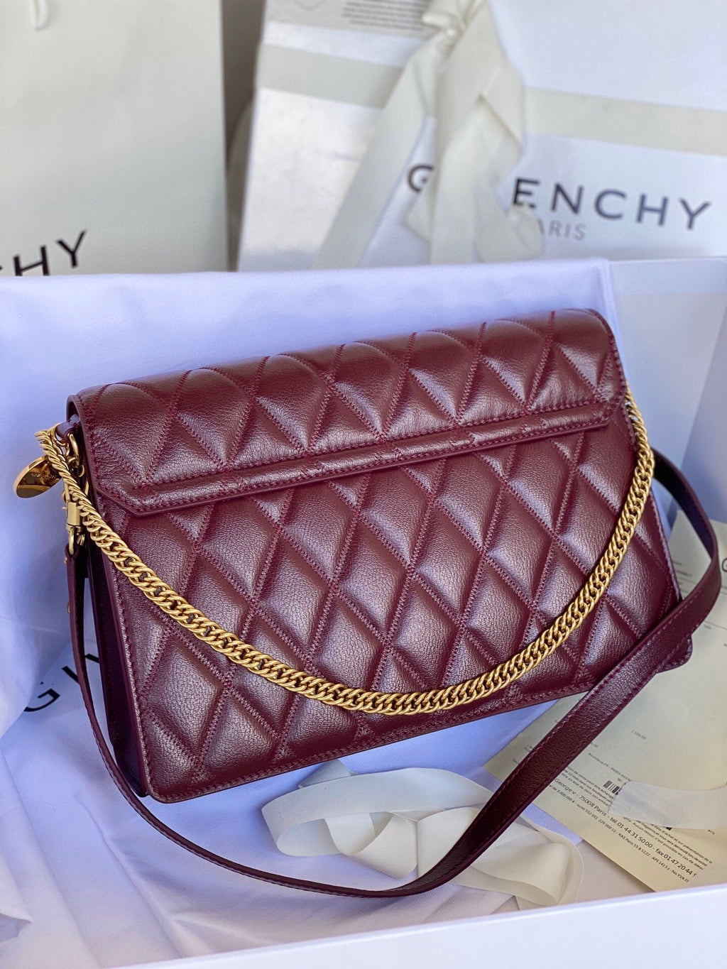 Givenchy GV3 Medium Bag In Diamond Quilted Leather