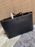 Valentino Garavani Rockstud Calfskin Grainy Tote Bag