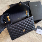 YSL  Envelope Medium Bag In Mix Matelasse Grain  De Poudre Embossed Leather