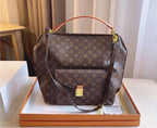 Brown leather large handbag