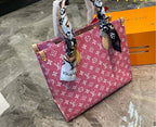 LV large pink woman shoulder handbag