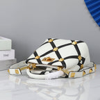 Valentino Garavani Small Roman Stud The Handle Bag In Nappa With Grid Detailing