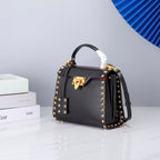 Valentino Garavani Small Rockstud Alcove Grainy Calfskin Bag