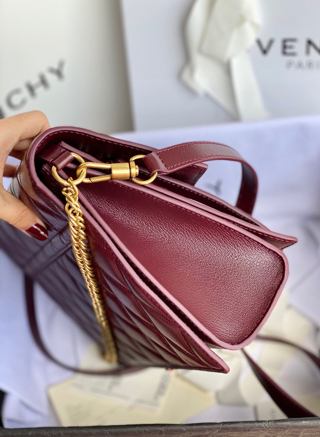 Givenchy GV3 Medium Bag In Diamond Quilted Leather