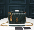 Green/gold YSL woman shoulder handbag