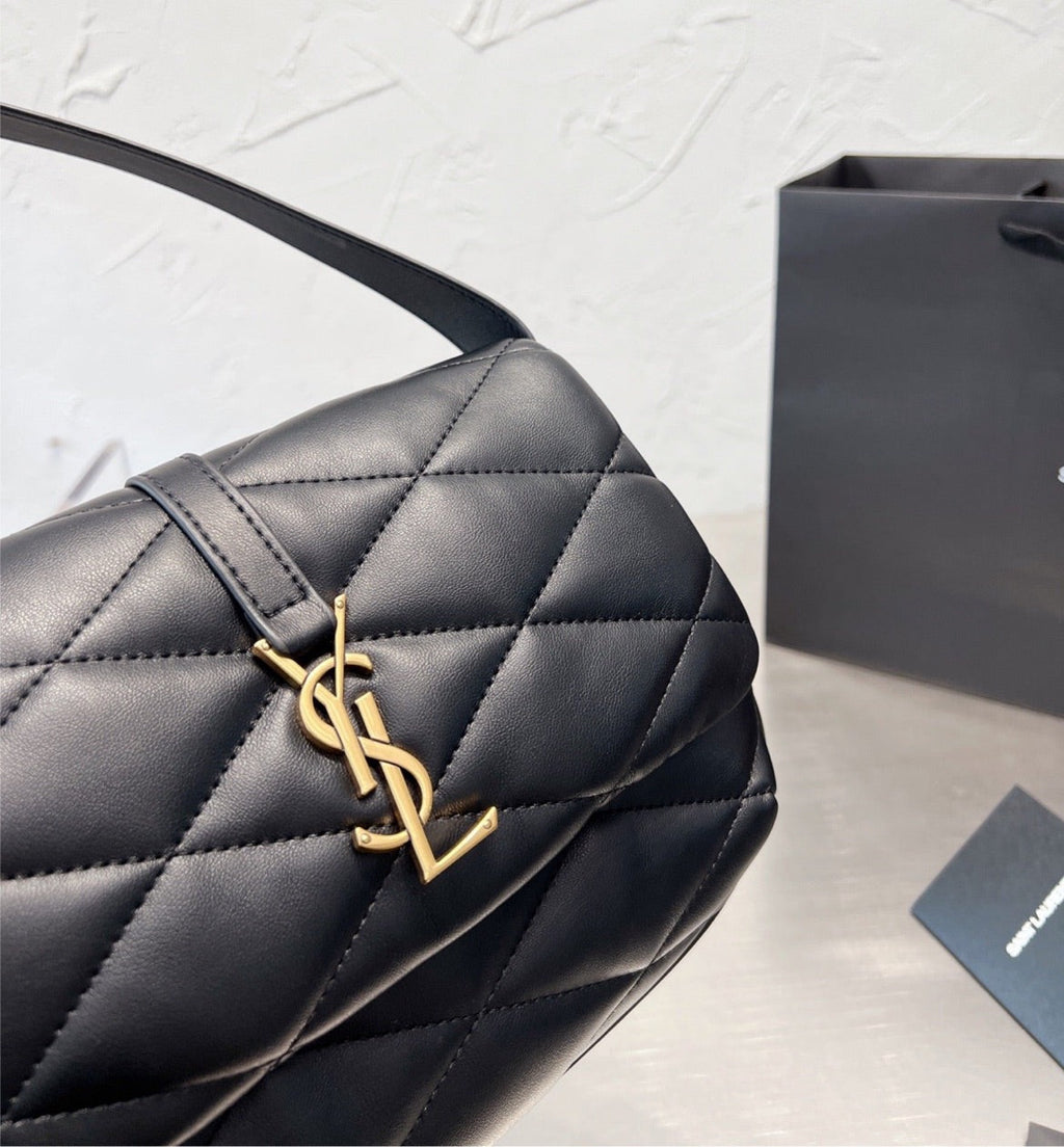 Black soft leather YSL handbag
