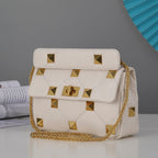 Valentino Garavani Medium Roman Stud The Shoulder Bag In Nappa With Chain