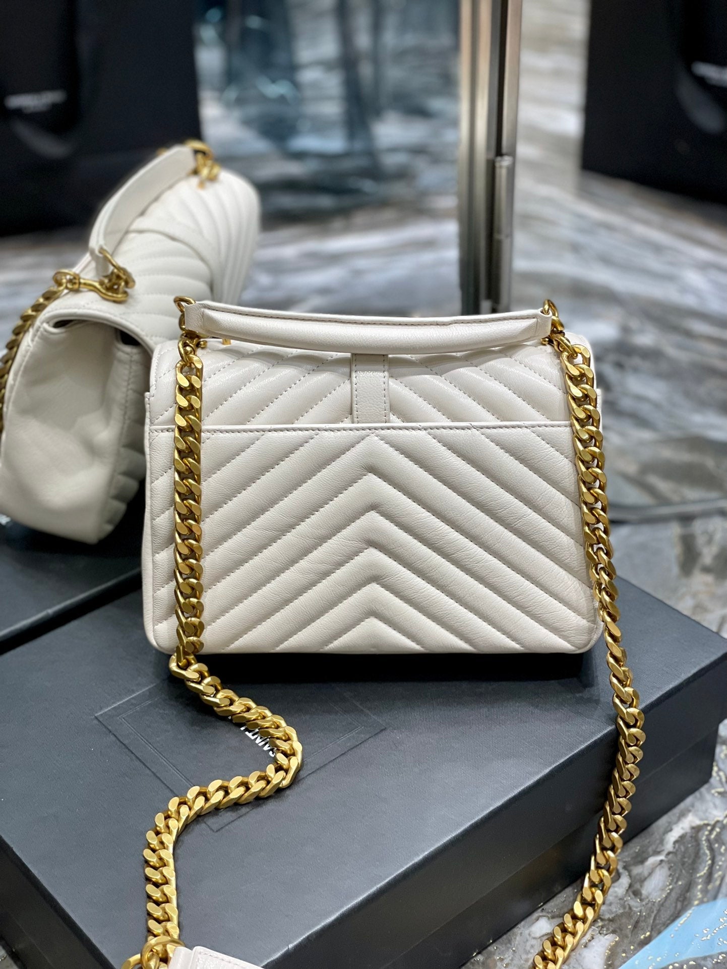 YSL College Medium Quilted leather Bag