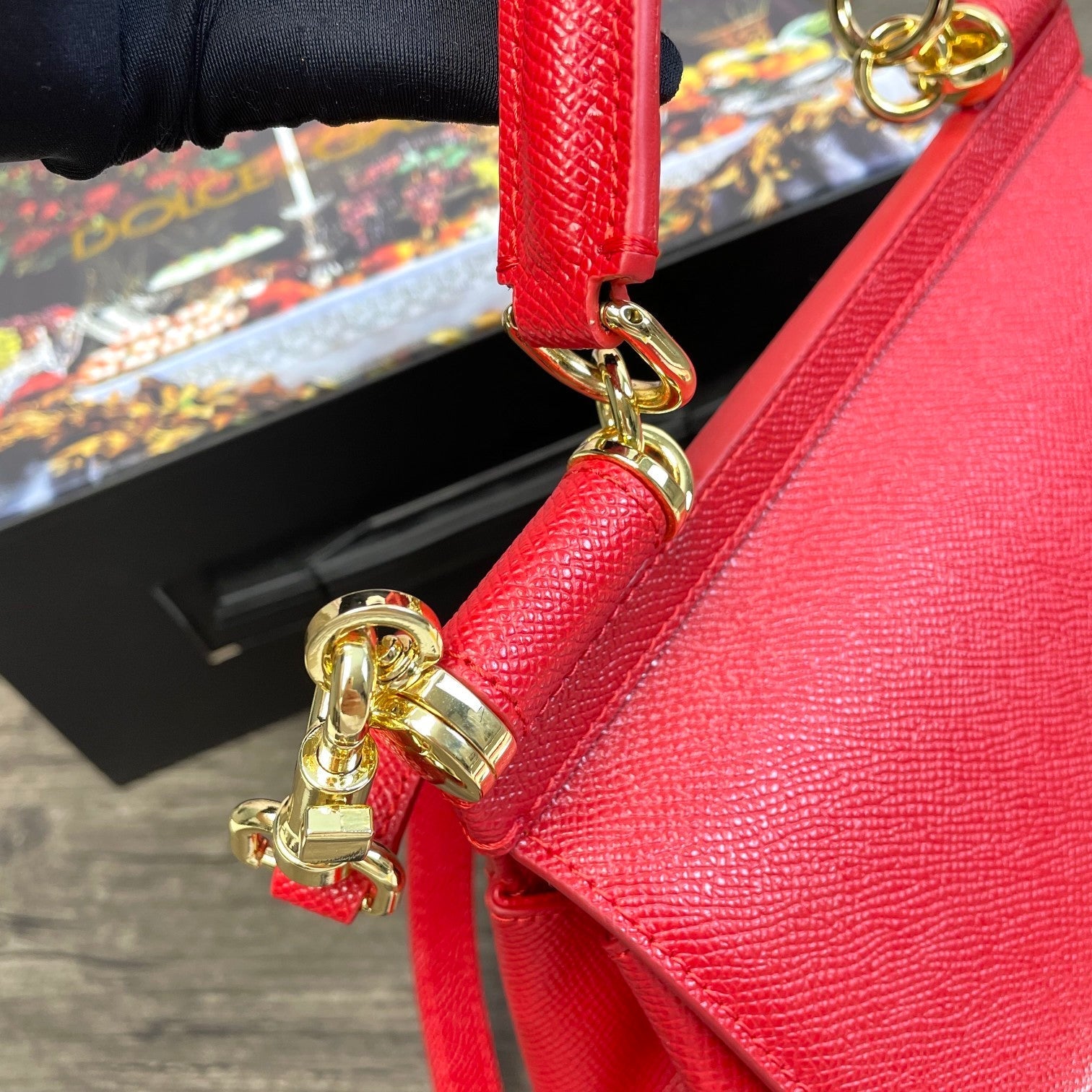 Dolce and Gabbana Small Dauphine Leather Regular Sicily Bag