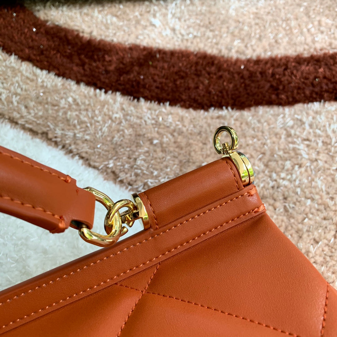 Dolce and Gabbana Medium Sicily Bag In Aria Matelasse  Calfskin