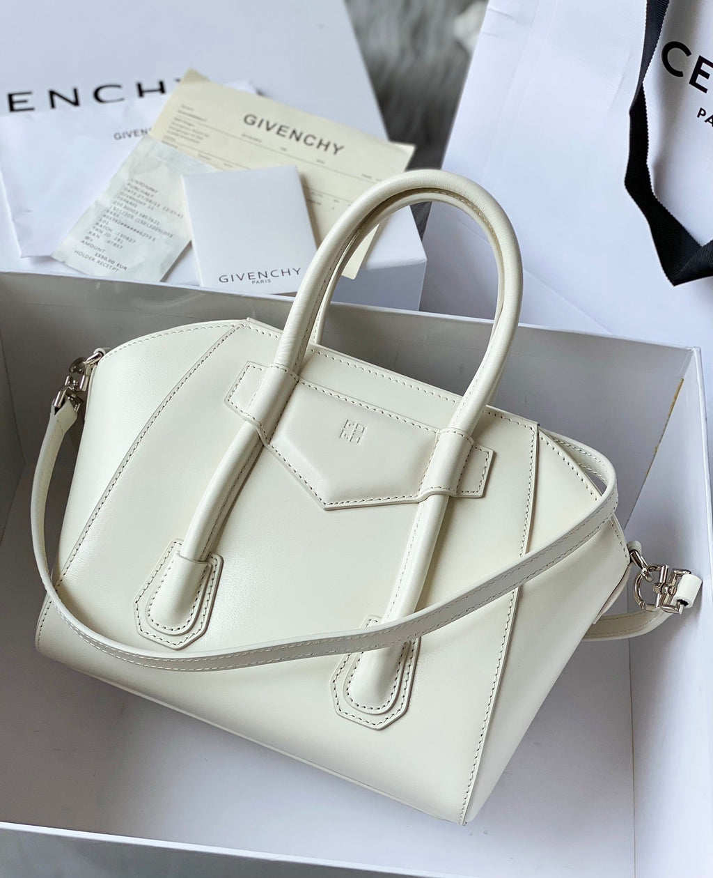 Givenchy Mini Antigona Lock Bag In Box Leather