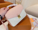 Spring pink/white LV woman handbag