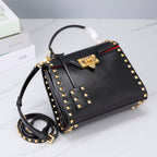 Valentino Garavani Small Rockstud Alcove Grainy Calfskin Bag