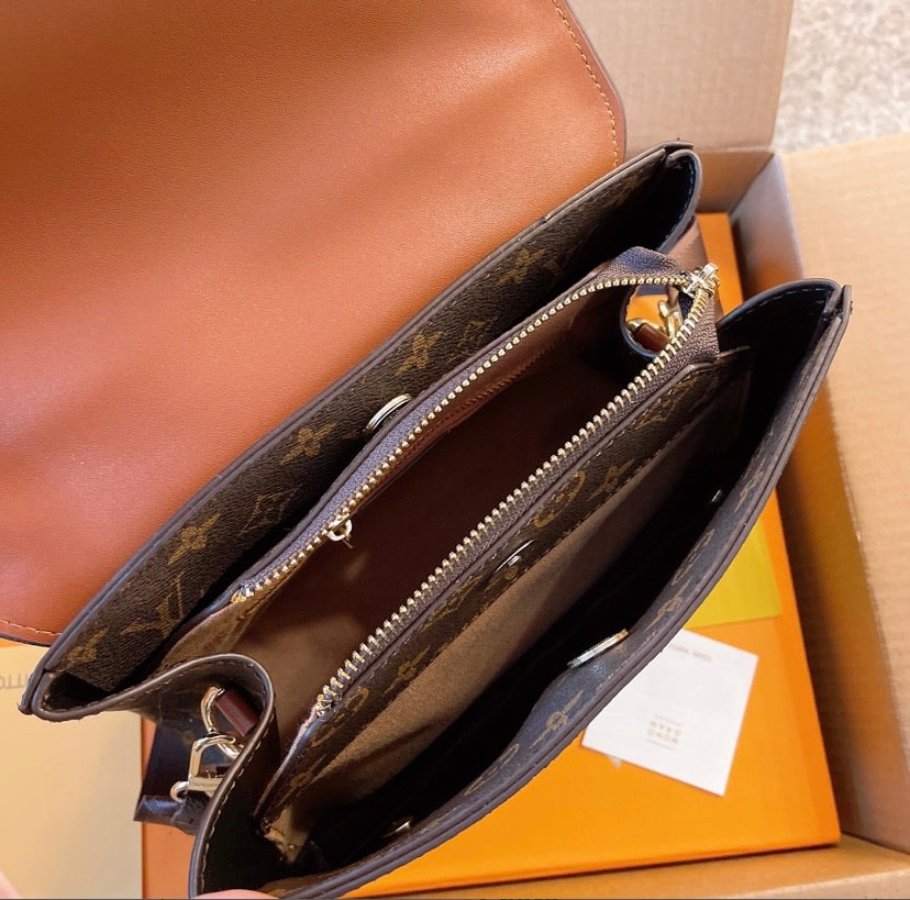LV leather handbag