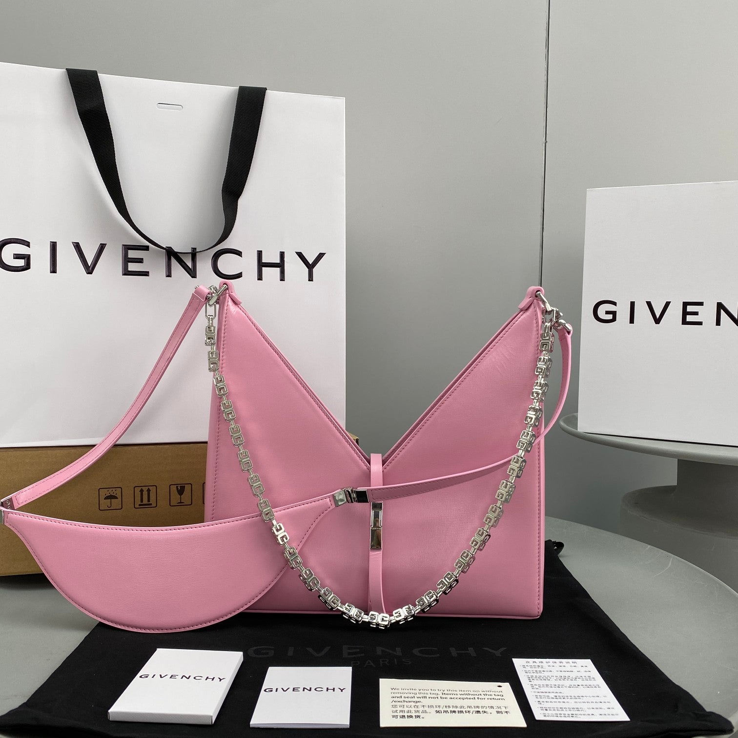 Givenhy Small Cut Out Bag In Box Leather With Chain