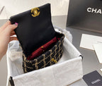 Black/gold woman shoulder Chanel  handbag