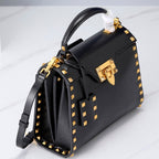 Valentino Garavani Small Rockstud Alcove Grainy Calfskin Bag