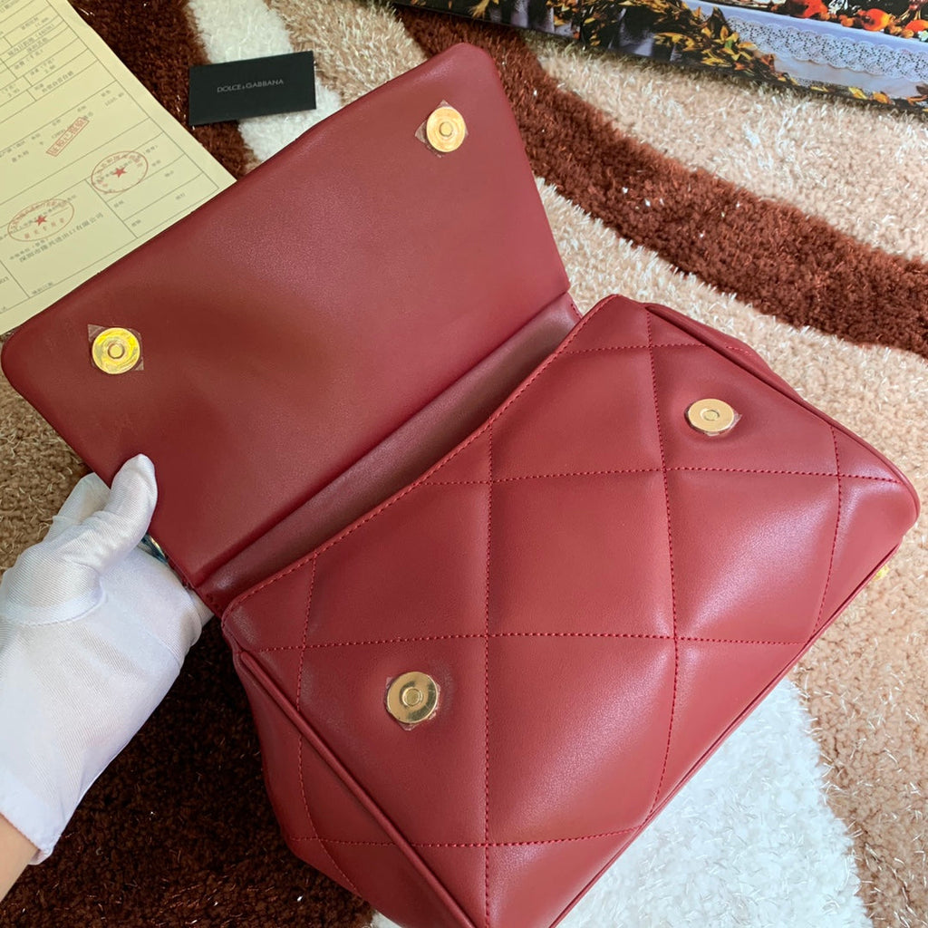 Dolce and Gabbana Medium Sicily Bag In Aria Matelasse  Calfskin