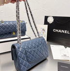 Leather Blue CC woman handbag