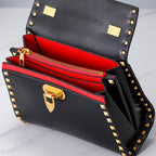 Valentino Garavani Small Rockstud Alcove Grainy Calfskin Bag