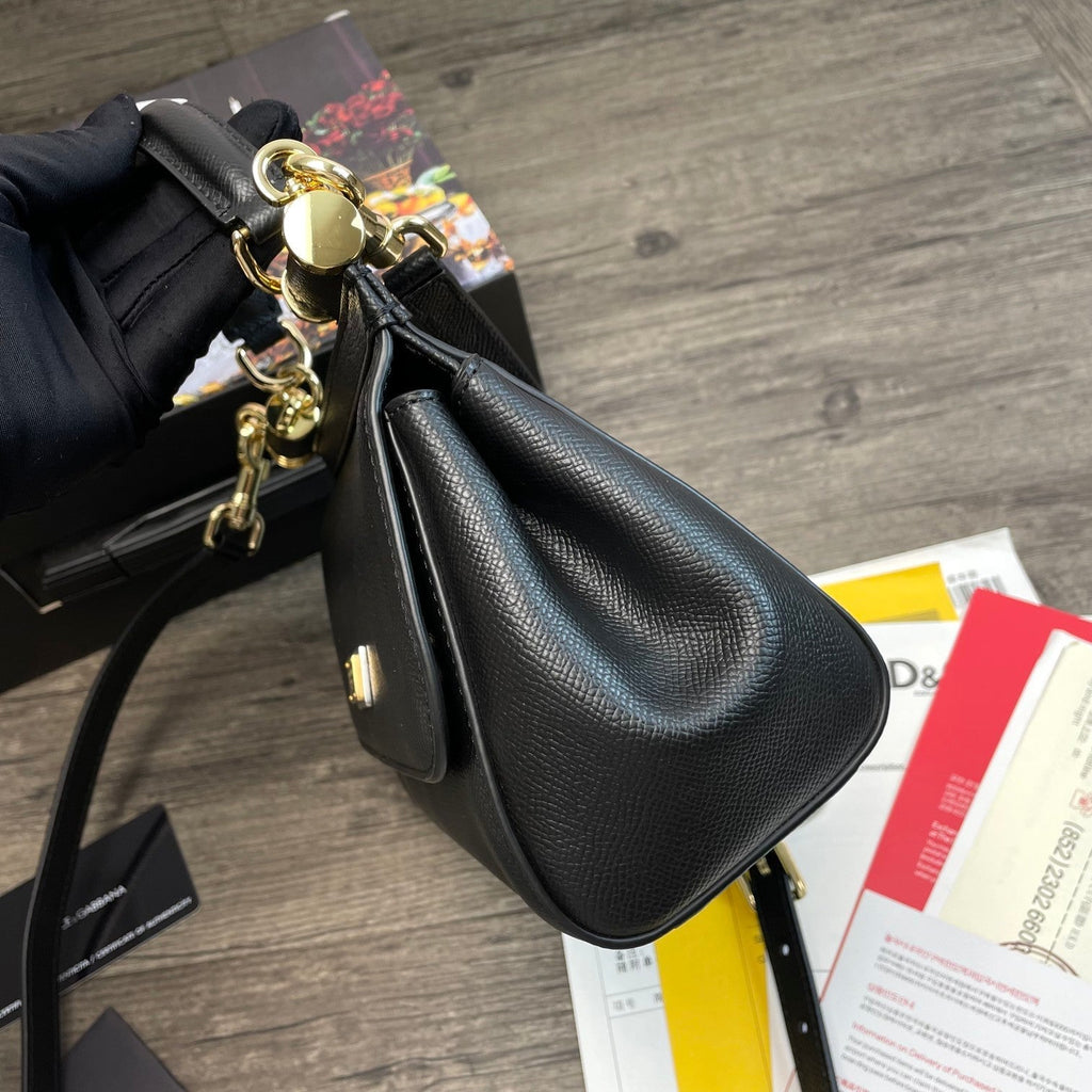 Dolce and Gabbana Small Dauphine Leather Regular Sicily Bag
