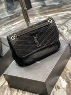 YSL Niki Medium  In Quilted Suede And Smooth Leather Bag