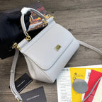 Dolce and Gabbana Small Dauphine Leather Regular Sicily Bag