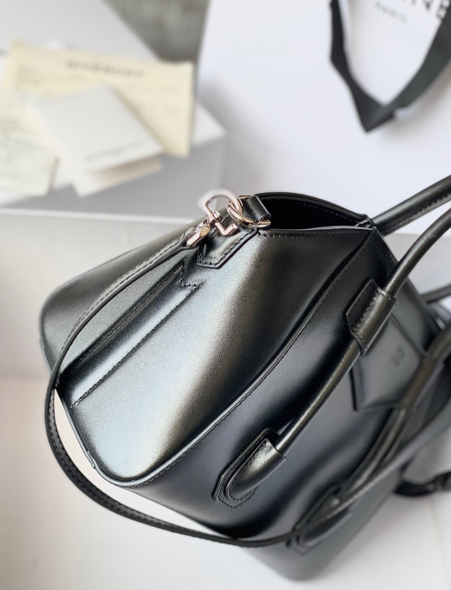 Givenchy Mini Antigona Lock Bag In Box Leather