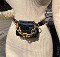 Crocodile pattern vintage leather waist handbag