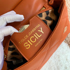 Dolce and Gabbana Medium Sicily Bag In Aria Matelasse  Calfskin