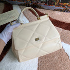 Dolce and Gabbana Medium Sicily Bag In Aria Matelasse  Calfskin