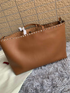 Valentino Garavani Rockstud Calfskin Grainy Tote Bag