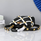 Valentino Garavani Small Roman Stud The Handle Bag In Nappa With Grid Detailing