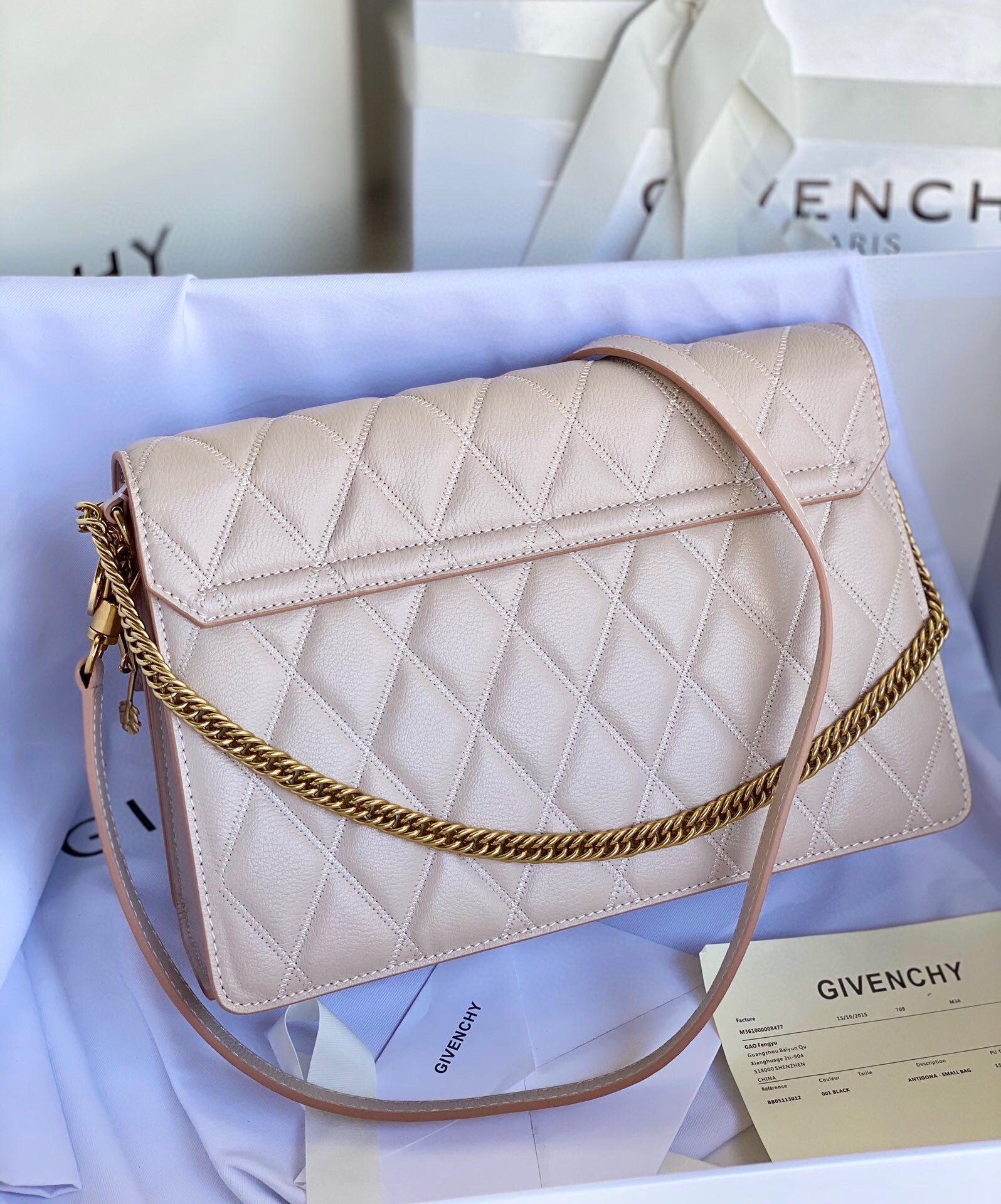 Givenchy GV3 Medium Bag In Diamond Quilted Leather