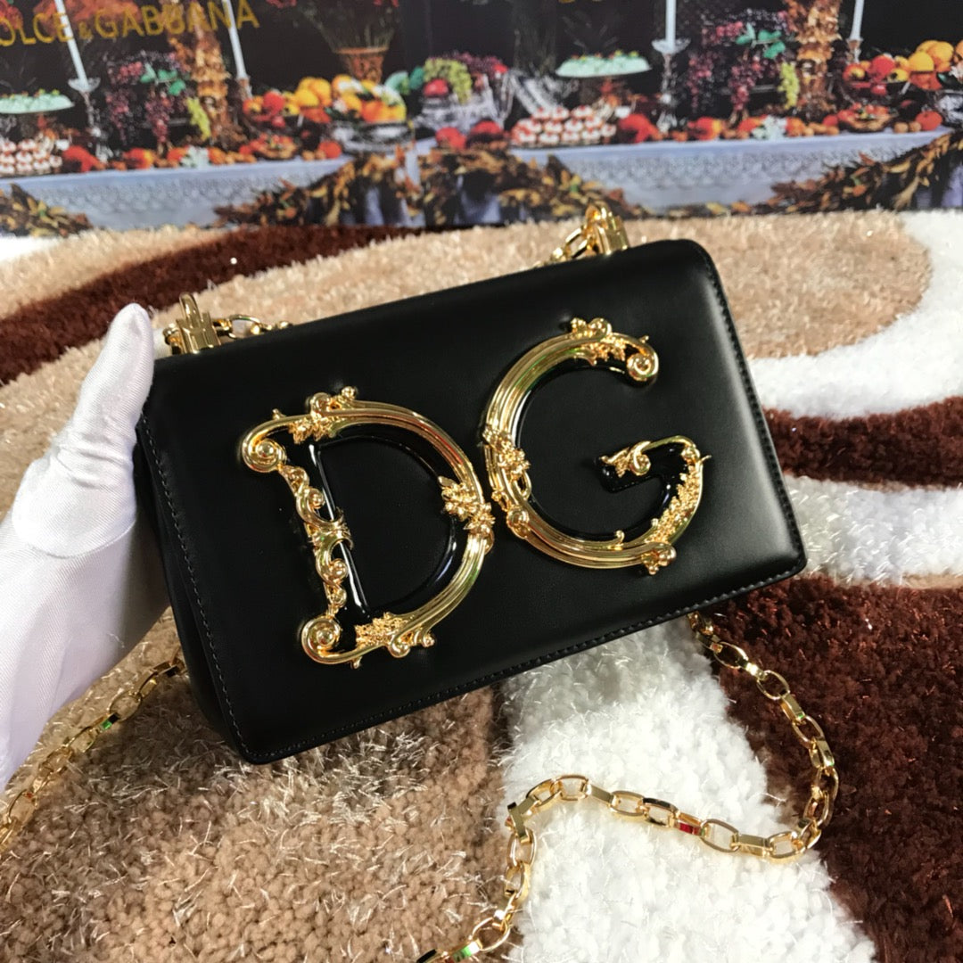 Dolce and Gabbana DG Girls Phone Bag In Smooth Calfskin