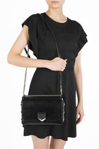 Jimmy Choo Black Chrome Lockett City Leather Cross Body Bag SBK012573
