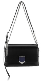 Jimmy Choo Black Chrome Lockett City Leather Cross Body Bag SBK012573