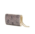 Jimmy Choo Carmen Shoe Print Lame Jacquard Fabric Handbag Small SJQ|153