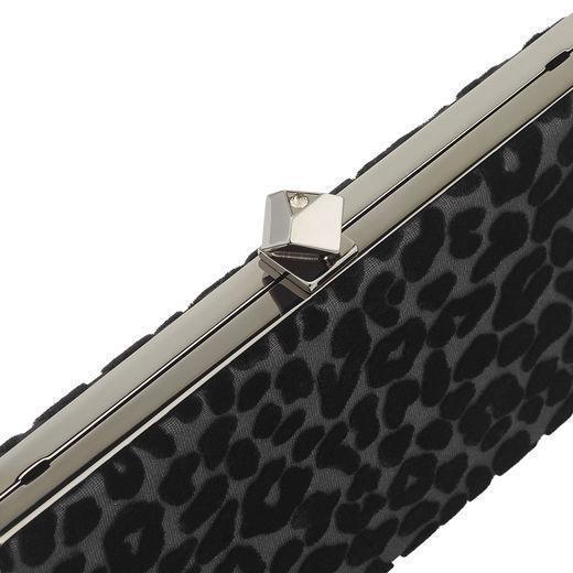 Jimmy Choo Celeste Black Devore Velvet Leopard Clutch Bag DEU01003