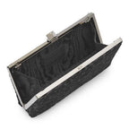 Jimmy Choo Celeste Black Devore Velvet Leopard Clutch Bag DEU01003