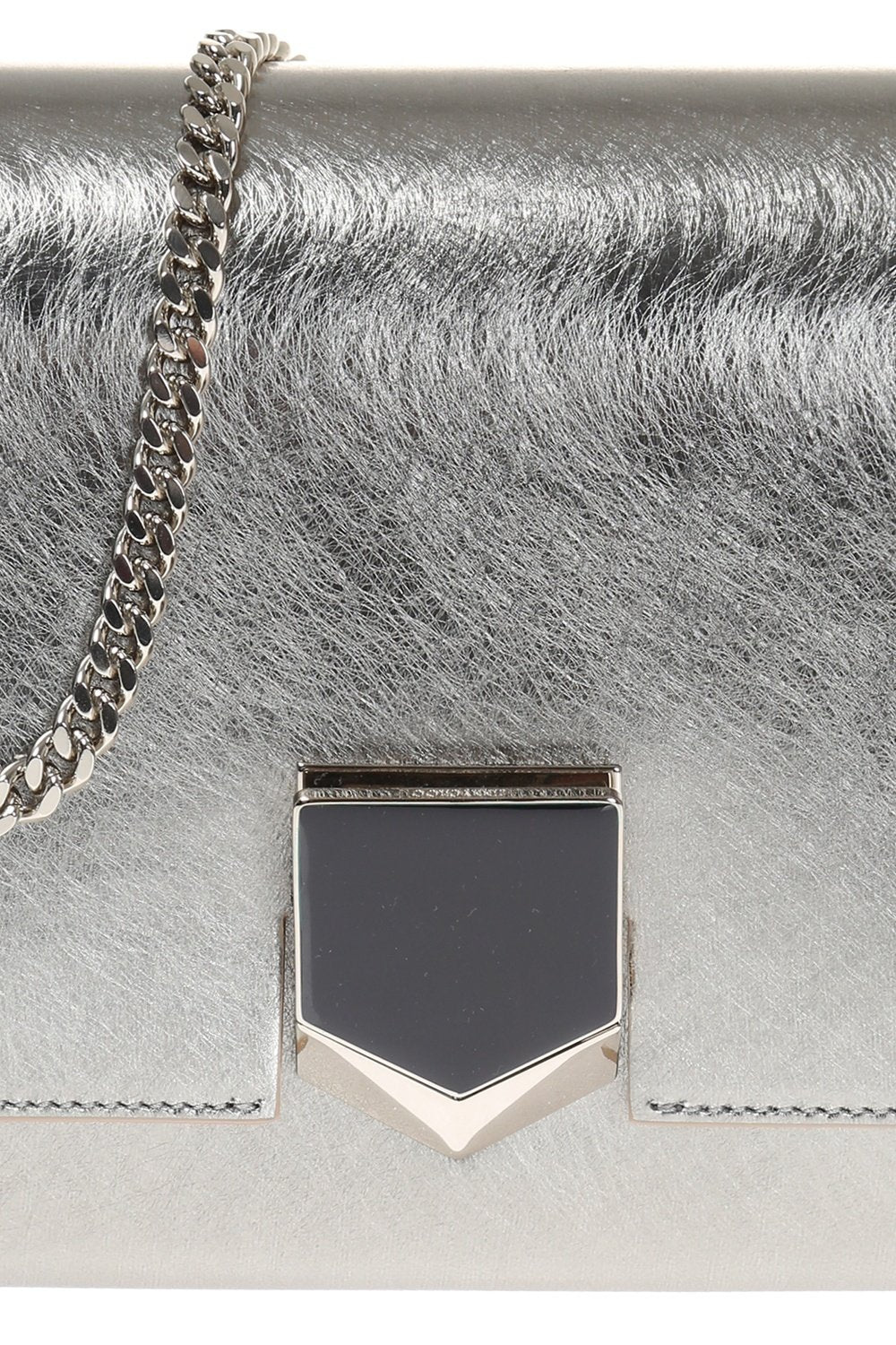 Jimmy Choo Metallic Silver Lockett Crossbody Shoulder Bag AA0202