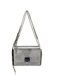 Jimmy Choo Metallic Silver Lockett Crossbody Shoulder Bag AA0202