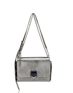 Jimmy Choo Metallic Silver Lockett Crossbody Shoulder Bag AA0202